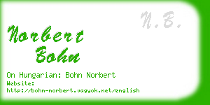 norbert bohn business card
